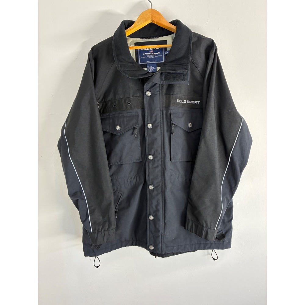Polo Sport Ralph Lauren Sportsman‎ Jacket Black Vintage Mens Large Coat